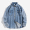 Chamarra Tipo Camisa Oversize Lavado Pesado para Hombre