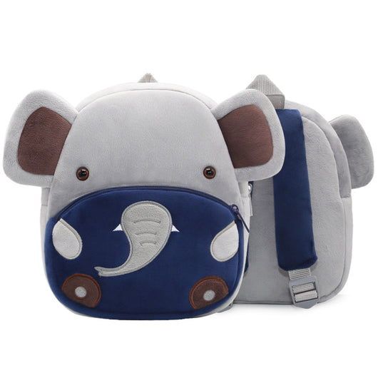 Cute green plush dinosaur backpack with red spikes, a blue front pocket, and yellow horn, for kindergarten children. - Image 20