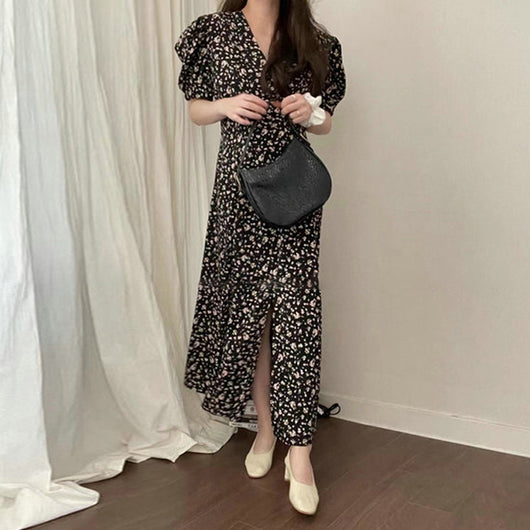 Vestido Elegante de Gasa Floral con Temperamento Francés - Image 7