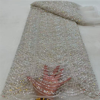 Vestido de Novia con Encaje Bordado, Lentejuelas y Tubo de Perlas Onda - Image 9