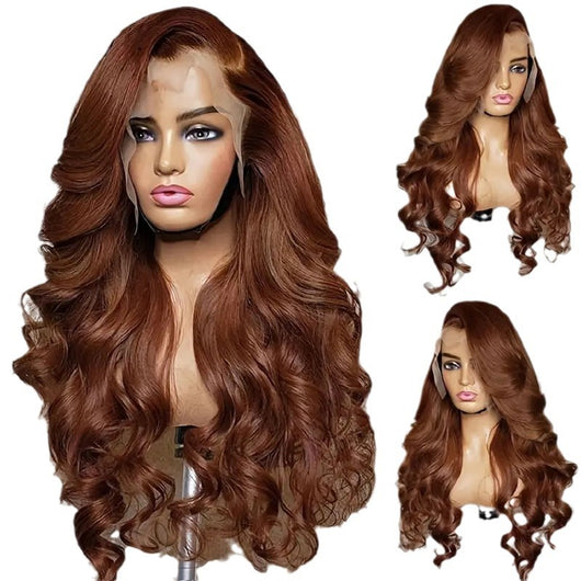 Peluca Ondulada Larga Castaña - Cabello Rizado Voluminoso - Image 5
