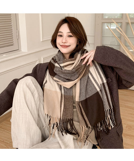 Chal Pashmina Escocés con Borlas para Mujer - Tejido Grueso y Cálido - Image 37