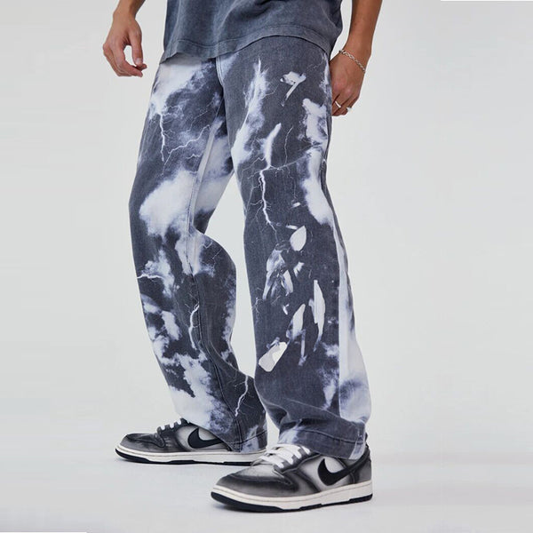 Pantalones Vaqueros Tie-Dye Tendencia Urbana para Hombre