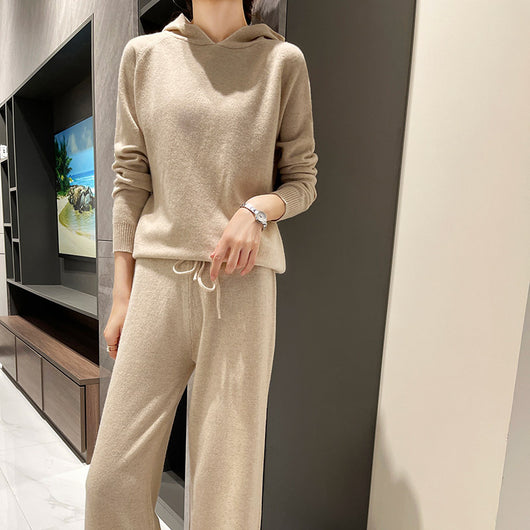 Conjunto Holgado de Punto: Sudadera con Capucha y Pantalón Ancho - Image 3