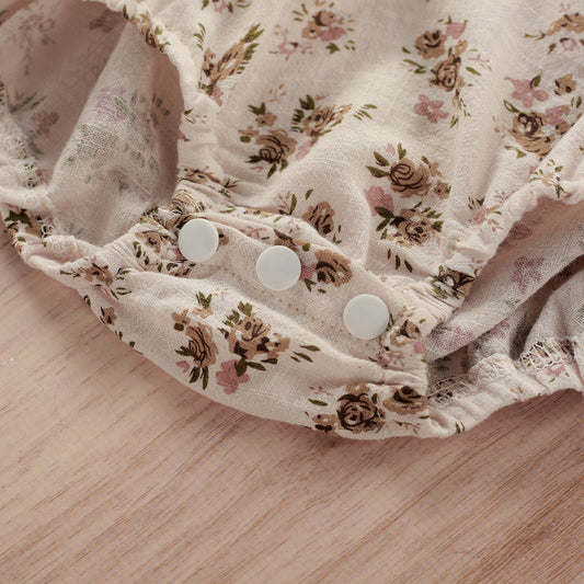Enterizo de Algodón para Niña con Estampado Floral - Manga Corta Verano - Image 2