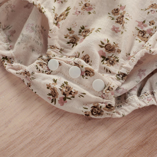 Enterizo de Algodón para Niña con Estampado Floral - Manga Corta Verano - Image 2