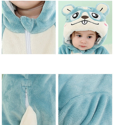 Pijama Enterizo de Franela con Diseño de Animales para Bebé - Image 15