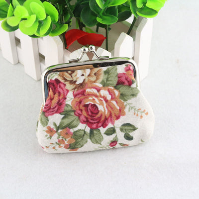 Monedero Mini de Lona Floral Rosa para Mujer - Bolsa Compacta con Cierre de Hebilla - Image 11