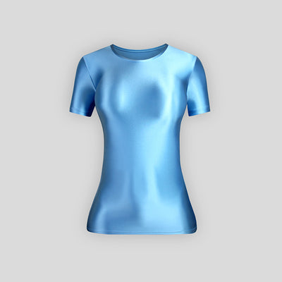Playera Ajustada de Manga Corta en Spandex para Mujer - Image 3