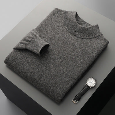 Suéter de Cuello Medio en Lana para Hombre - Pullover Ligero Otoño Invierno - Image 16