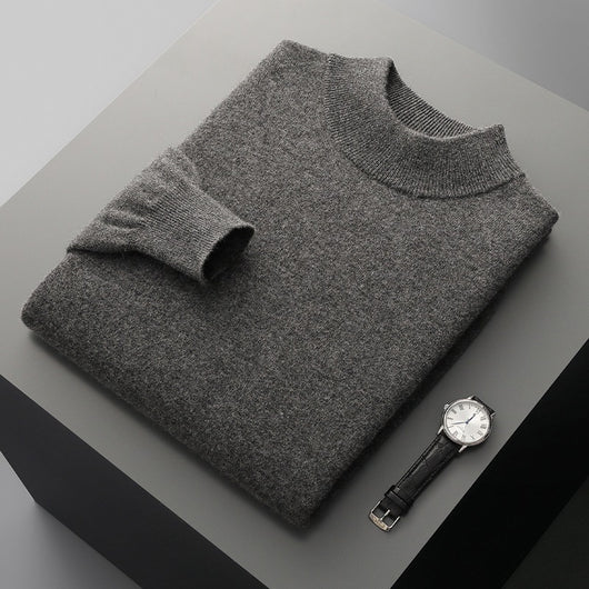 Suéter de Cuello Medio en Lana para Hombre - Pullover Ligero Otoño Invierno - Image 16