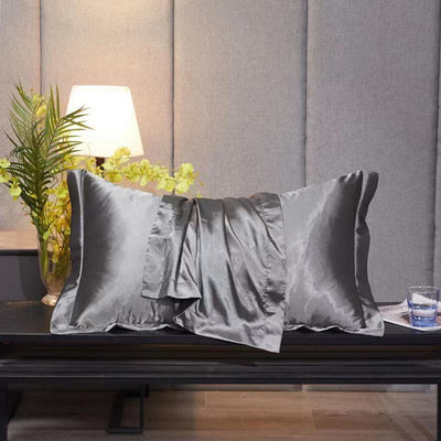 Funda de Almohada en Seda de Hielo Simple para el Hogar - Image 28