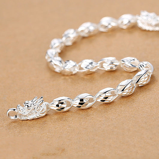 Pulsera de Hombre Cabeza de Dragón en Plata - Image 12