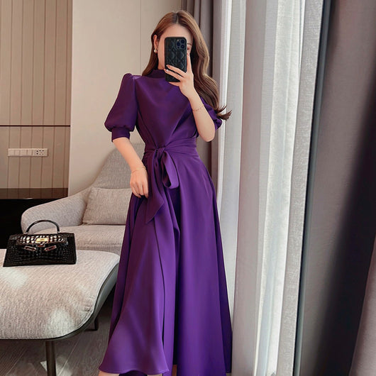 Vestido Casual con Mangas Abullonadas y Cintura Ajustada - Image 2