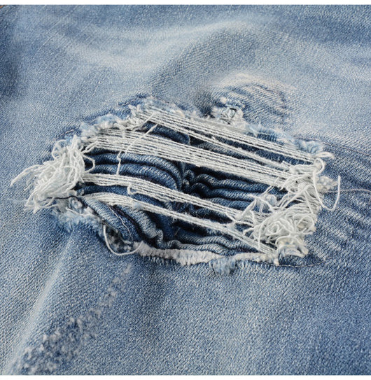 Parche de Mezclilla Desgastado Estilo Trendy para Hombre - Image 11