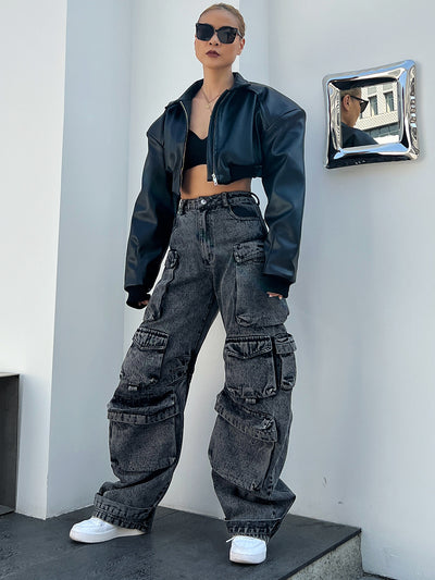 Pantalón Cargo Multibolsillo con Costuras Desgastadas - Image 9