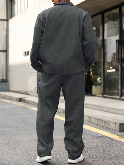 Conjunto Otoñal de Chaqueta y Pantalón Cargo para Hombre - Image 11