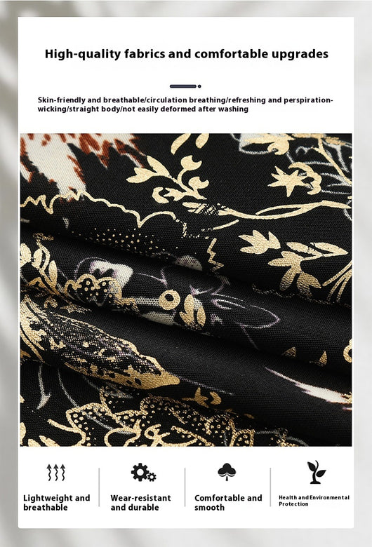 Camisa Estampada de Manga Corta para Hombre Adulto - Tela Fresca Elástica - Image 29
