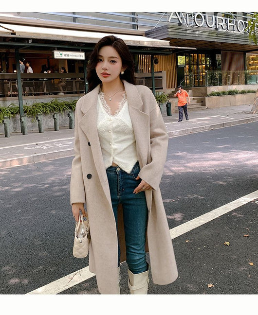 Abrigo Reversible de Cachemira y Lana para Mujer - Otoño e Invierno - Image 14