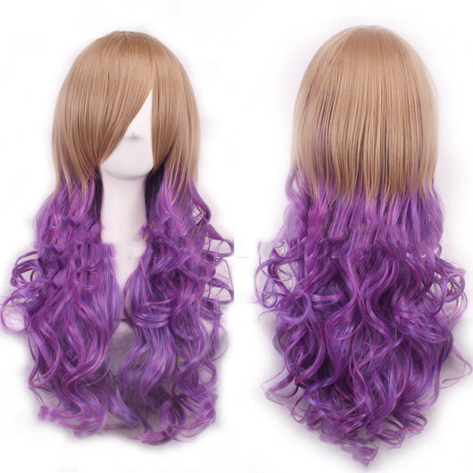Peluca Harajuku Rizada Larga con Capucha Multicolor para Mujer - Image 7
