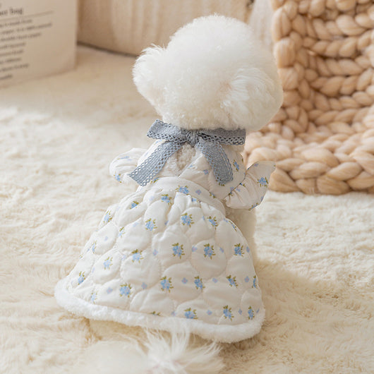 Vestido Abrigado para Perros Pequeños con Forro de Franela y Decoración de Moño - Image 20