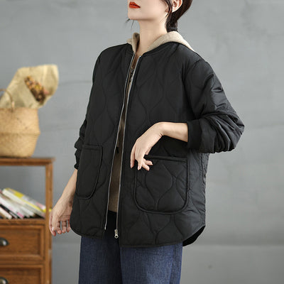 Abrigo de Algodón Casual Cuello Redondo Talla Grande - Image 6