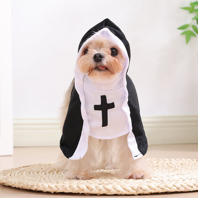 Disfraz de Monja Halloween para Mascotas - Capa Negra - Image 13