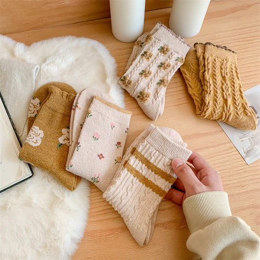 Calcetines de Lana Gruesa para Invierno Serie Amarilla con Cashmere Talla S - Image 10