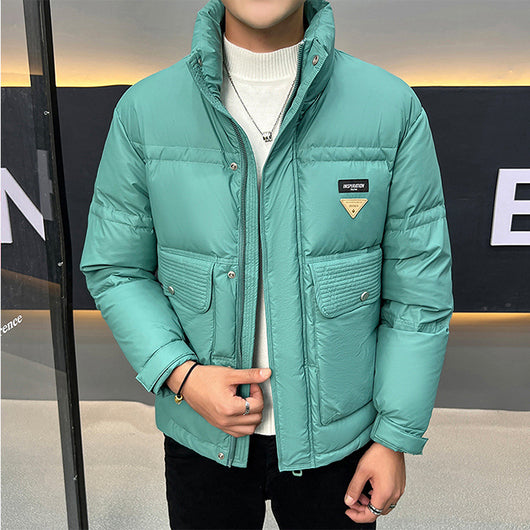 Chaqueta de Plumas Casual con Cuello Mao para Hombre - Image 5