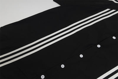 Camisa de Rayas Patchwork Manga Corta para Hombre - Image 20