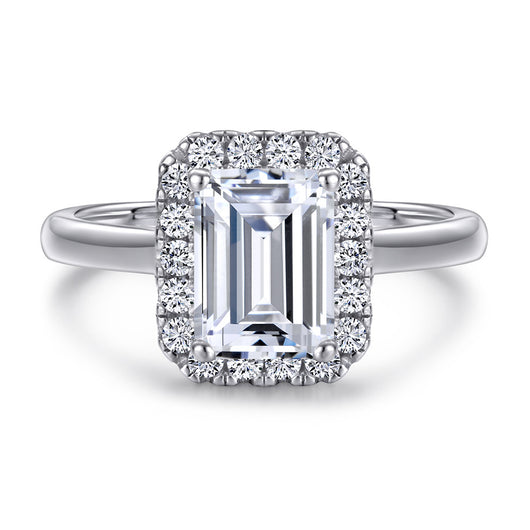 Anillo de Plata Esterlina para Mujer con Zirconia Cúbica Diseño Escalera - Image 8