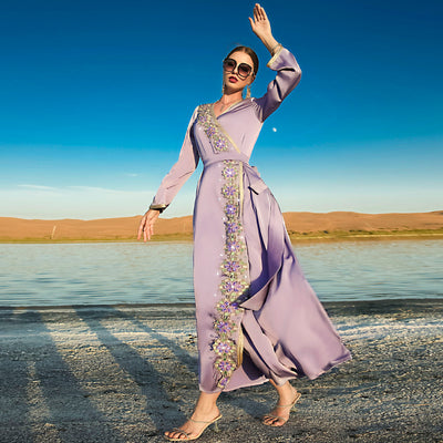 Vestido de Viaje Elegante Dubai Net Red