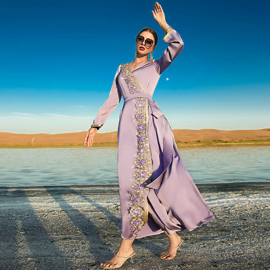 Vestido de Viaje Elegante Dubai Net Red