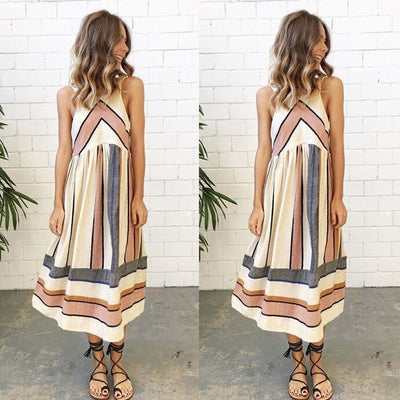 Vestido Largo Estampado con Tirantes Finos para Mujer - Image 10