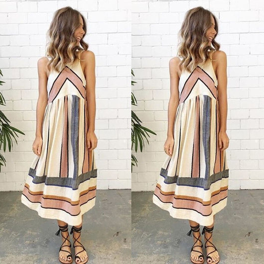 Vestido Largo Estampado con Tirantes Finos para Mujer - Image 10