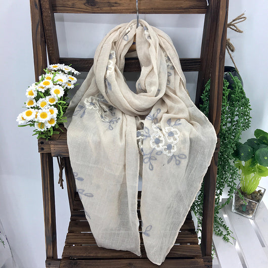Chal Largo Étnico Artesanal de Algodón y Lino para Primavera y Verano - Image 19