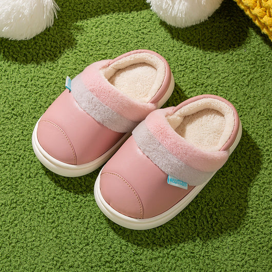 Pantuflas Infantiles Impermeables de Cuero PU con Forro de Algodón - Image 13