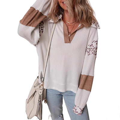 Sudadera con Capucha Estampado Leopardo y Solapa de Manga Larga - Image 5