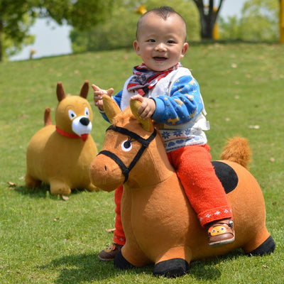 Caballo Saltarín Inflable de Felpa Gruesa para Niños - Image 3