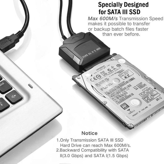 Cable Adaptador USB a SATA - Conecta Cualquier Disco Duro al Instante