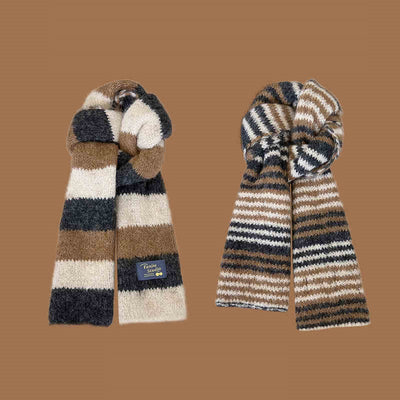 Bufanda Reversible de Rayas Dopamina para Mujer - Doble Cara y Contraste
