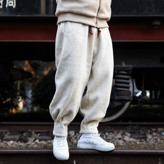 Pantalones de Lana de Cordero Gruesos y Cálidos para Hombre