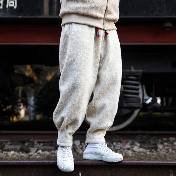 Pantalones de Lana de Cordero Gruesos y Cálidos para Hombre