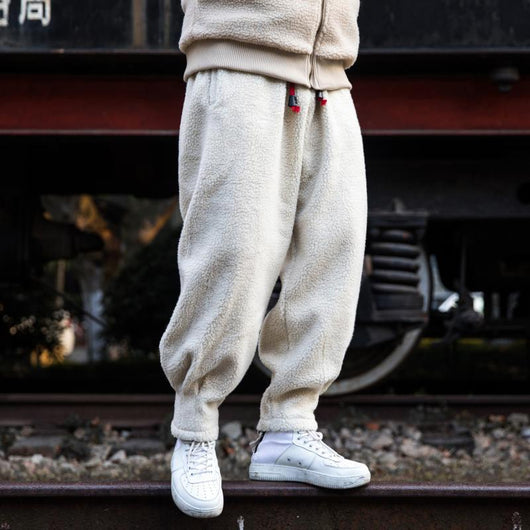 Pantalones de Lana de Cordero Gruesos y Cálidos para Hombre