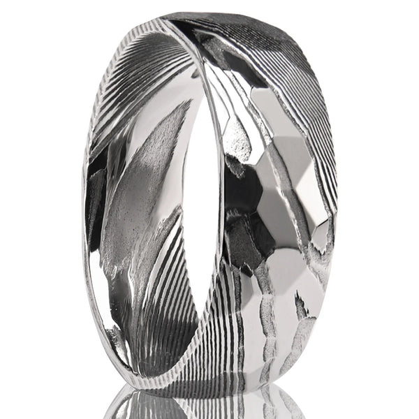 Anillo Blanco de Superficie Curva para Hombre