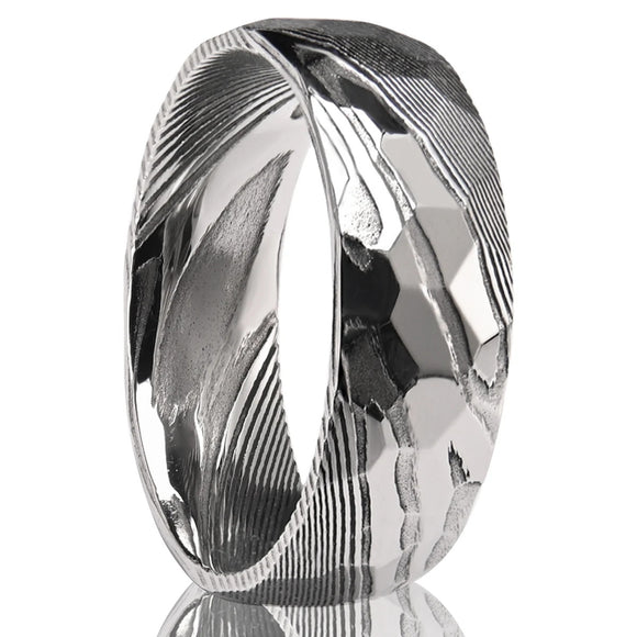 Anillo Blanco de Superficie Curva para Hombre