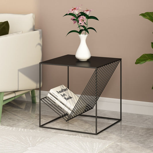 Mesa Auxiliar de Hierro Minimalista para Sofá, Rincón y Mesita de Noche
