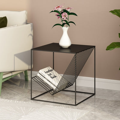 Mesa Auxiliar de Hierro Minimalista para Sofá, Rincón y Mesita de Noche