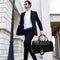 Bolsa de Viaje y Gimnasio en Cuero Genuino Negro para Hombre