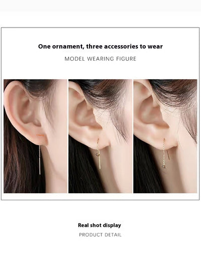 Aretes Línea Estrella en Oro 18K Au750 Chapados - Image 13